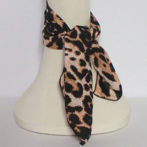 Leopard Chiffon Neck Scarf / Headwrap